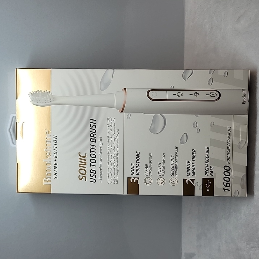NIB Brookstone Shine+Edition Sonic USB Toothbrush